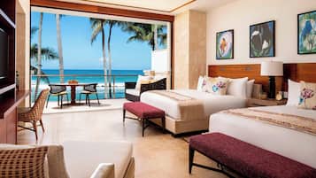 West Beach Ocean Reserve, Guest room, 2 King, Beachfront | 1 多间卧室、迷你吧、客房内保险箱、办公桌