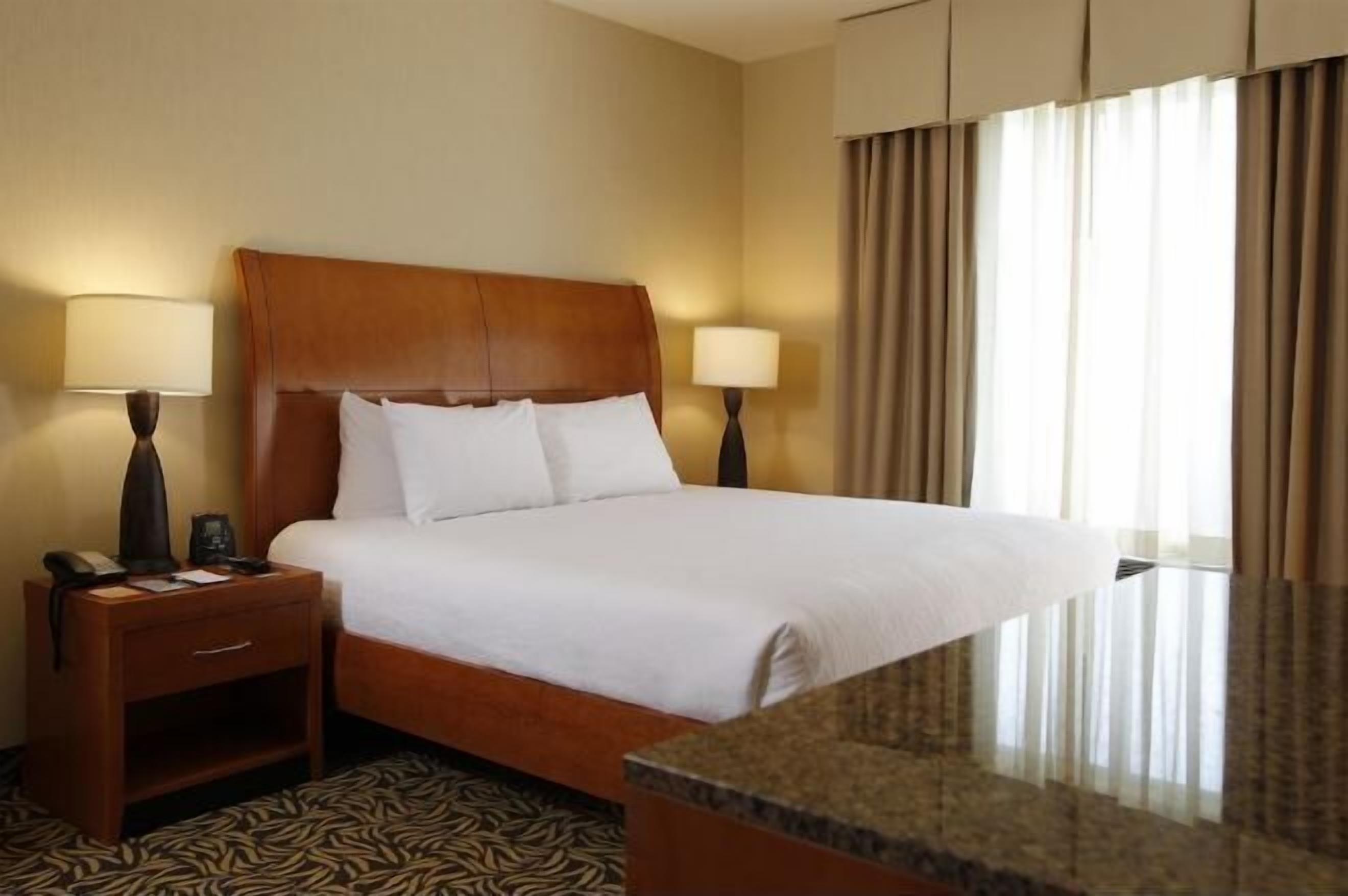 Down duvets, desk, blackout curtains, iron/ironing board