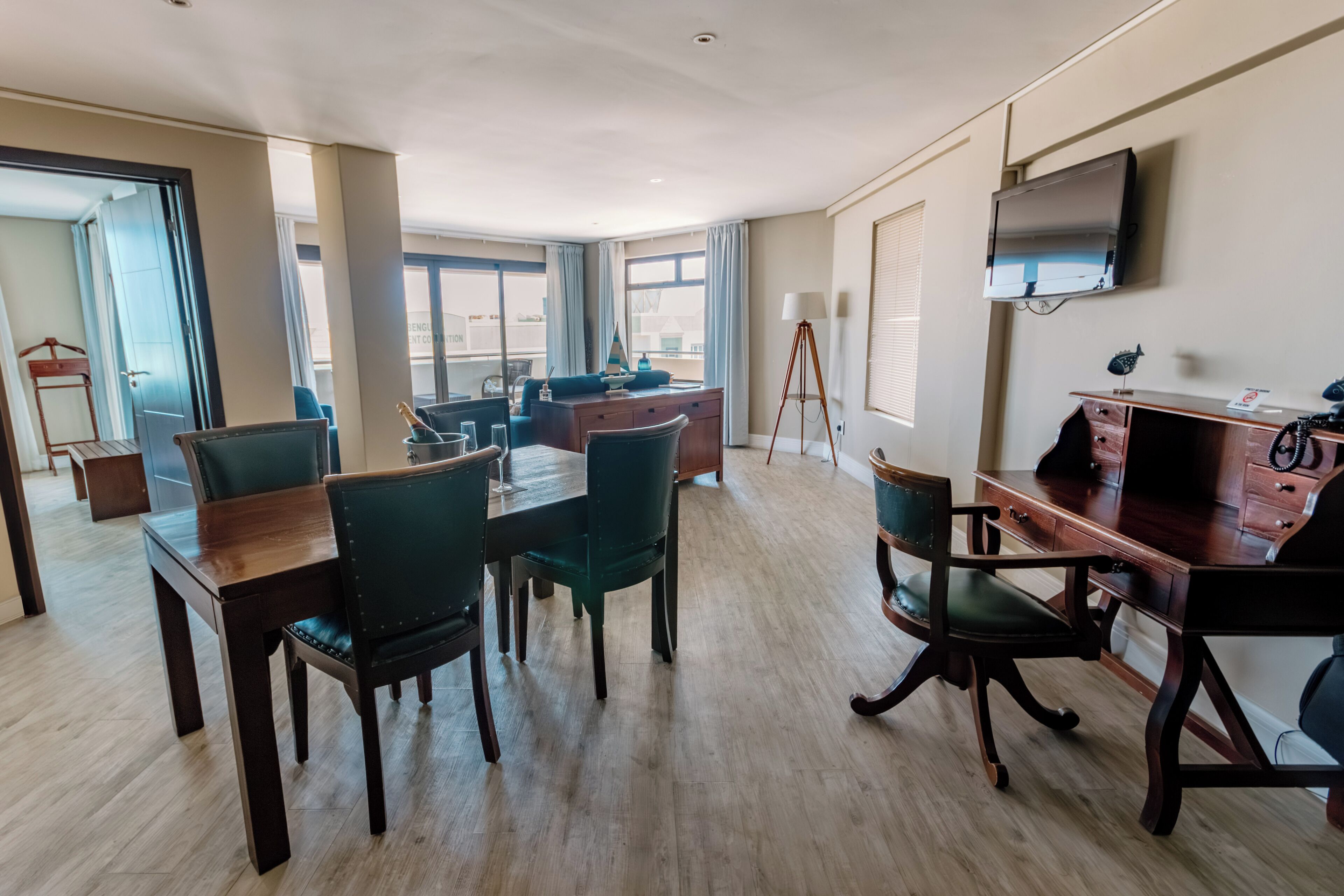 luxury apartment | living area | 27-inch flat-screen tv with satellite channels, tv