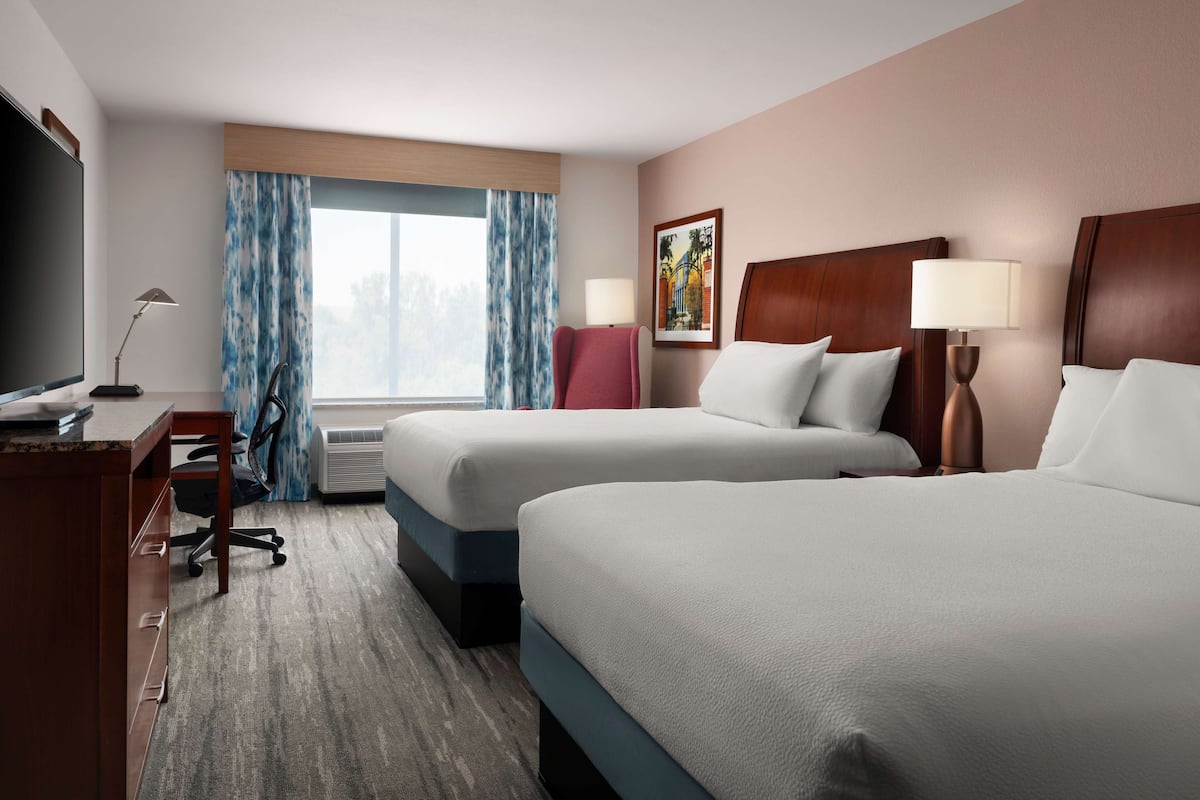 Premium bedding, desk, blackout curtains, iron/ironing board