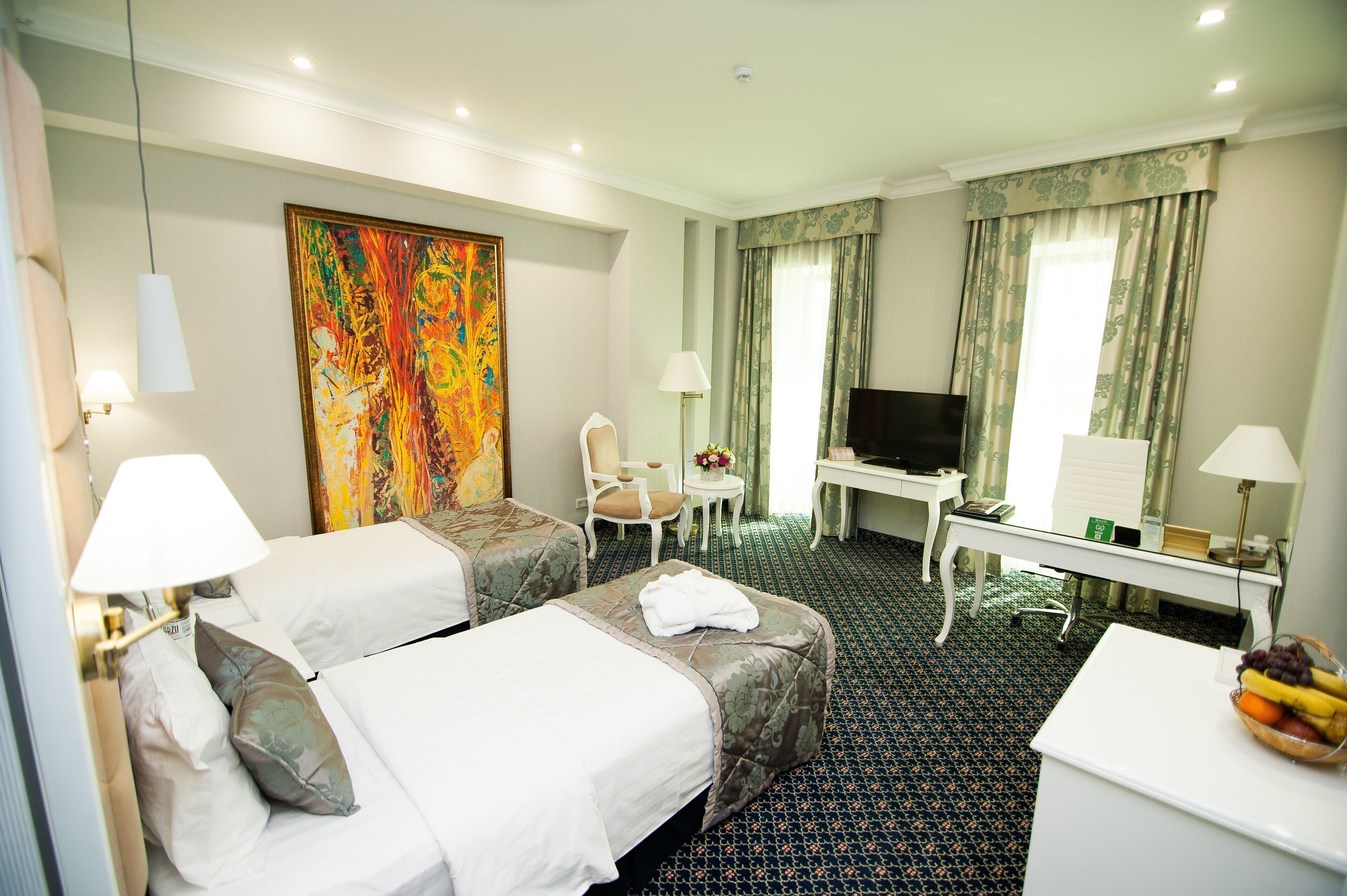 Minibar, in-room safe, desk, blackout curtains