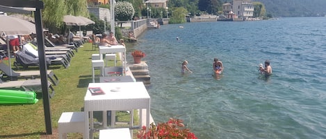 Private beach, sun loungers, beach umbrellas, beach towels