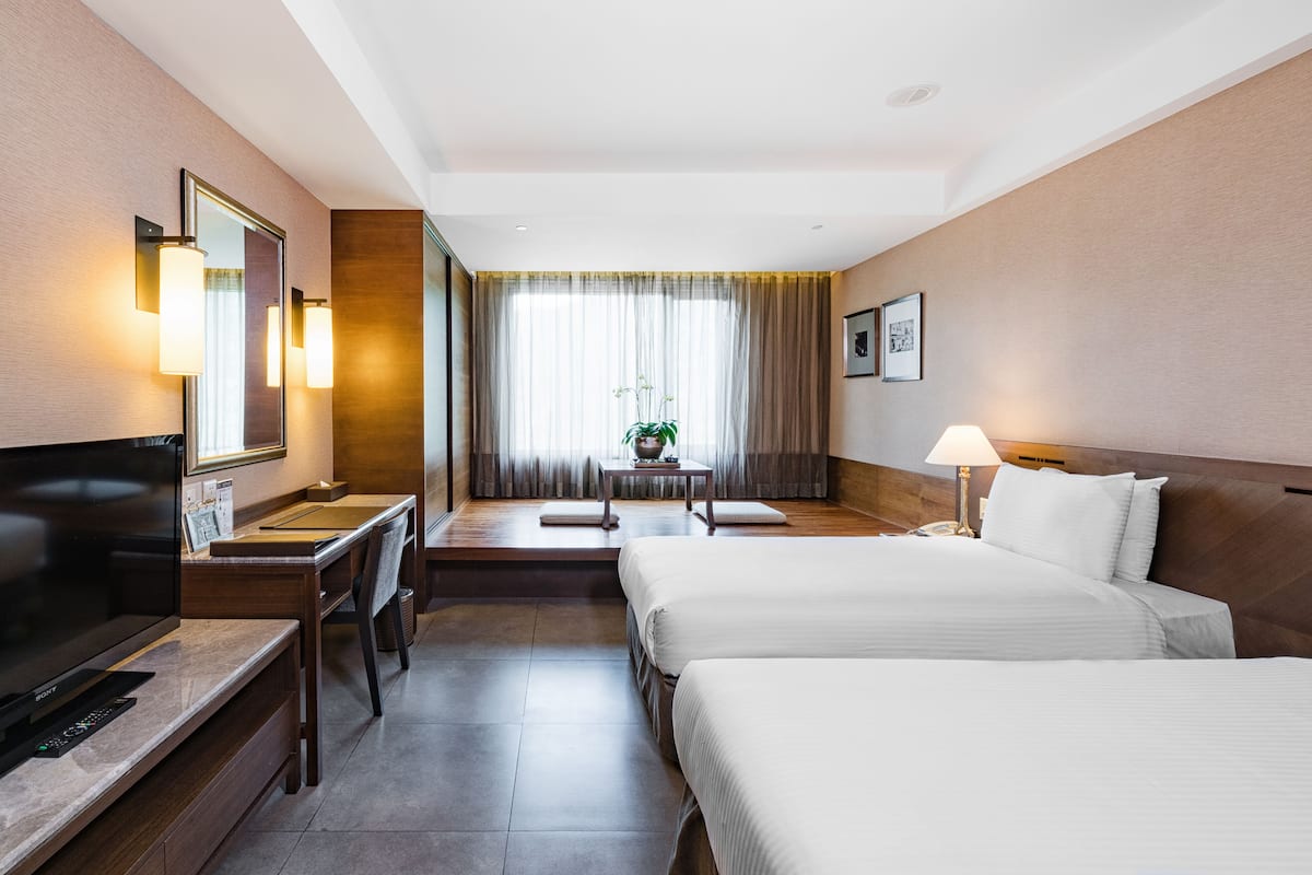 Deluxe Twin kamer, 2 eenpersoonsbedden | 1 slaapkamer, donzen dekbedden, een kluis op de kamer
