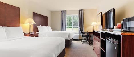 Room, Two Queen Beds, Accessible Roll in Shower, Non Smoking | Premium bedding, down comforters, pillowtop beds, desk