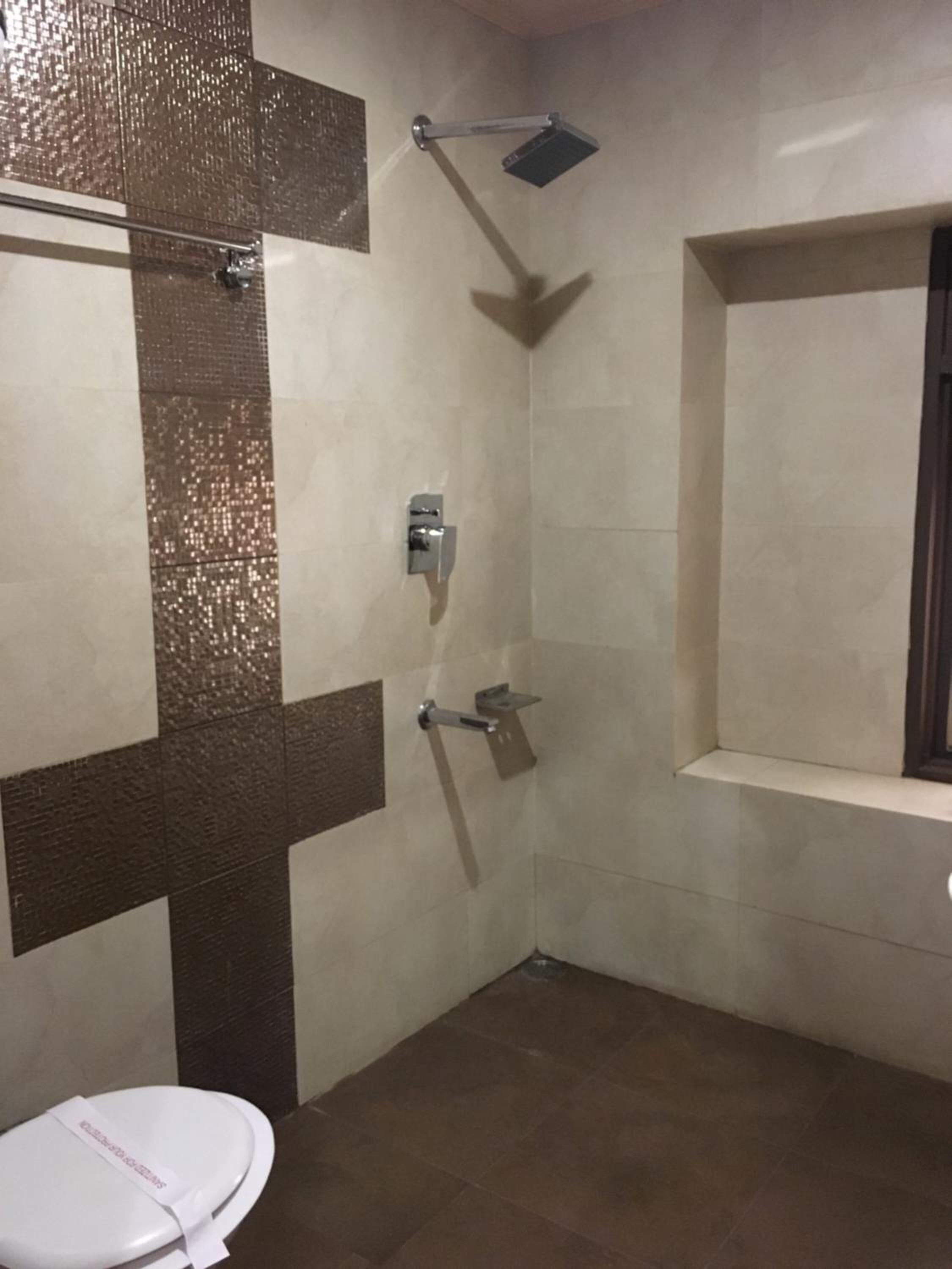 shower, free toiletries, towels