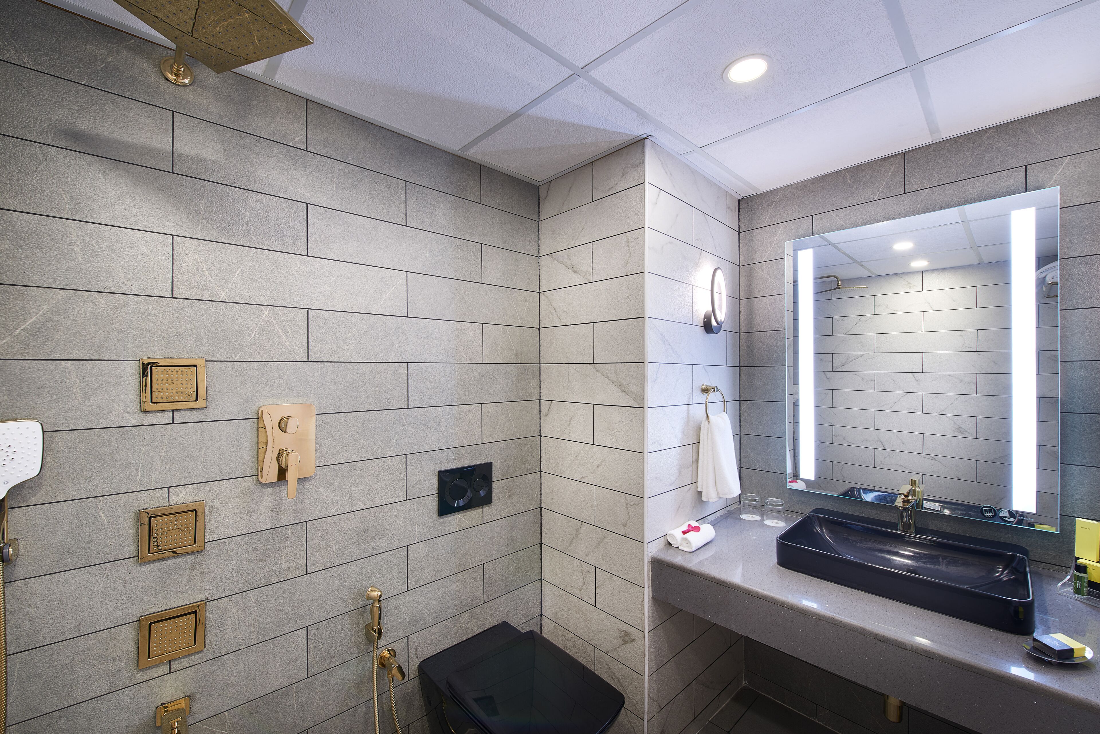 superior room | bathroom | shower, towels