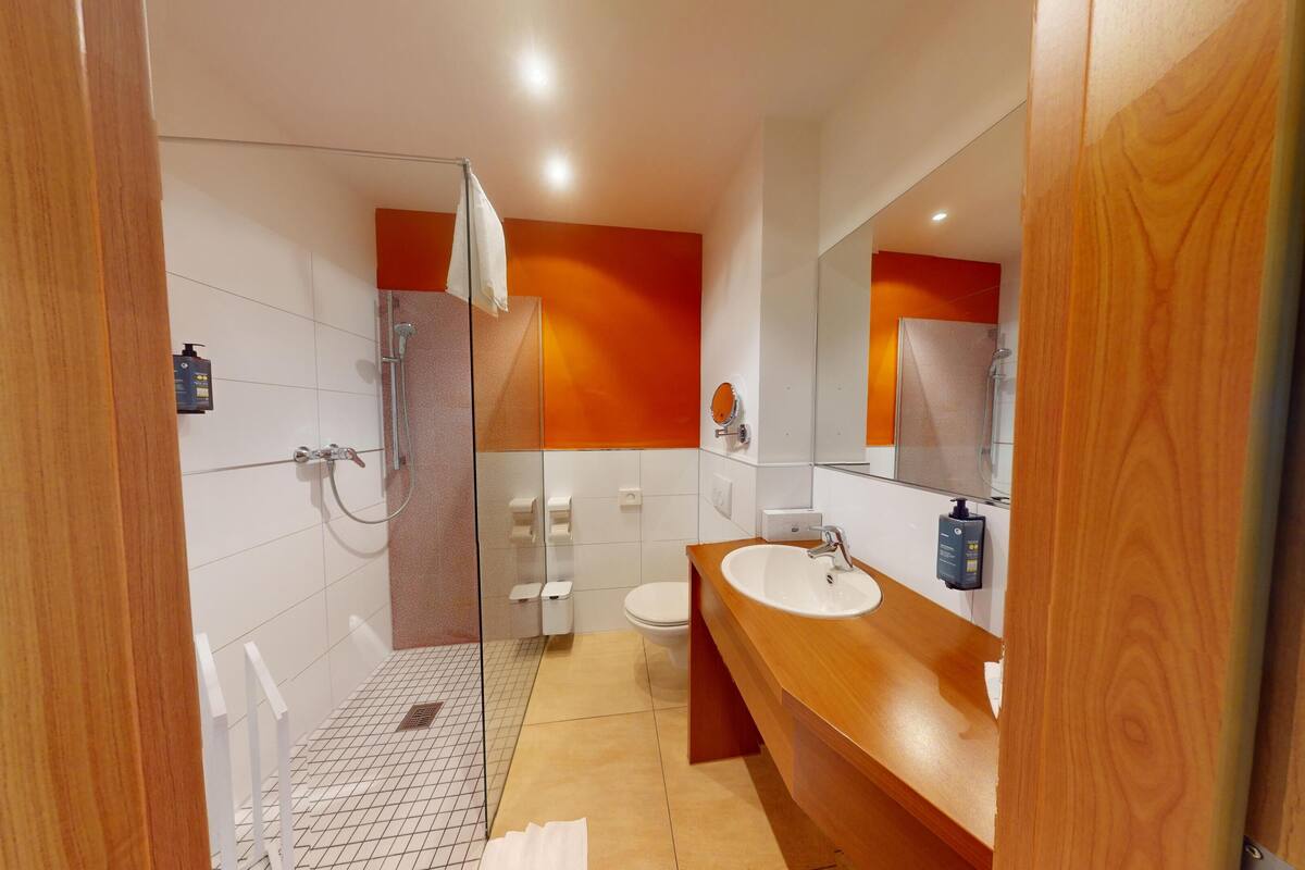standard double or twin room, city view | bathroom | shower, free toiletries, hair dryer, slippers