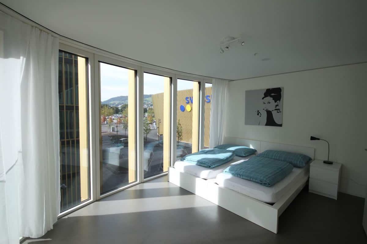 Een strijkplank/strijkijzer, gratis babybedden, gratis wifi, beddengoed