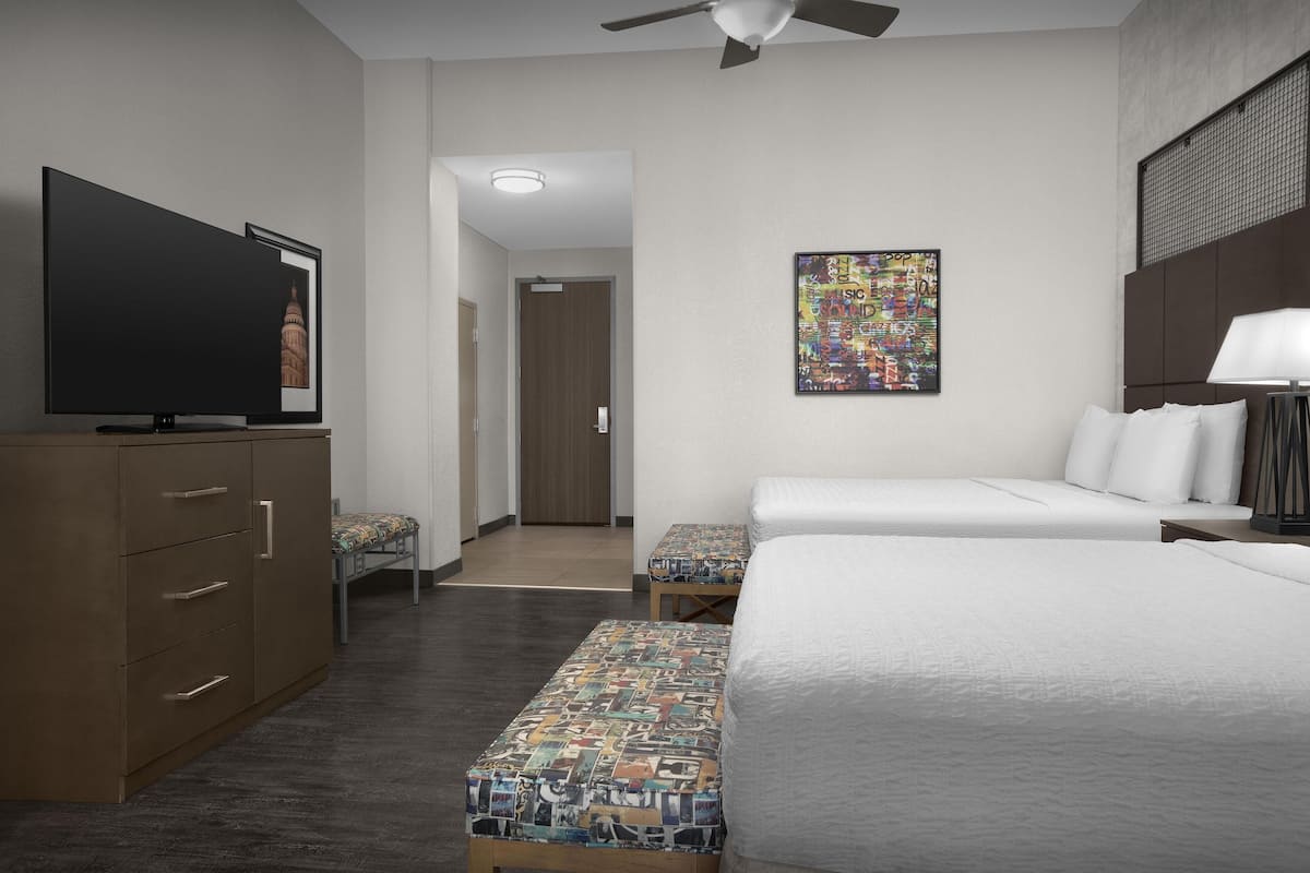 two queen beds, non-smoking, accessible | premium bedding, in-room safe, desk, laptop workspace