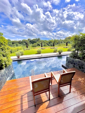Pool Access | Blick auf den Garten