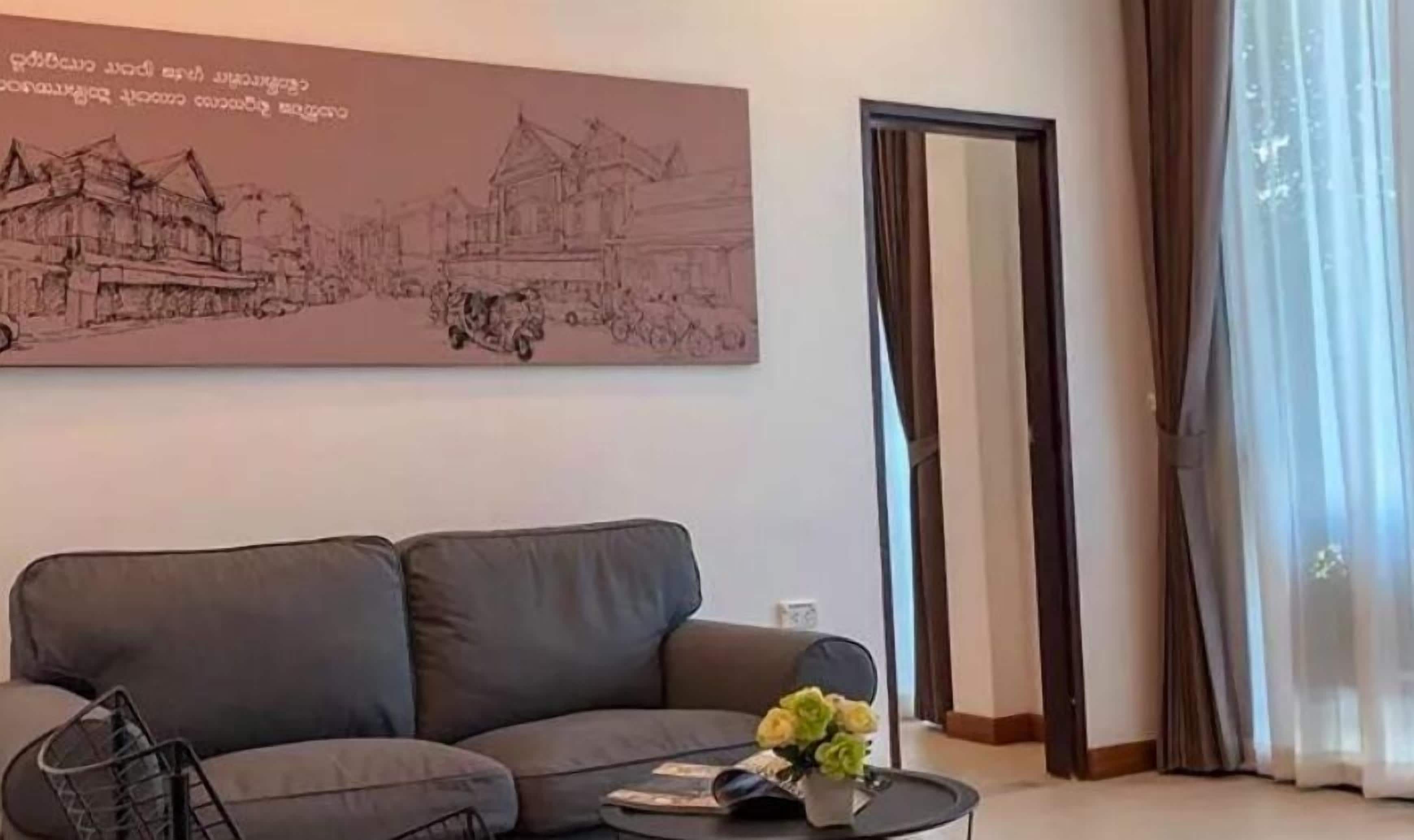 1 bedroom deluxe | living area | 42-inch led tv with digital channels, tv