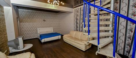 Premium Apartment, 2 Bedrooms | Living area | TV