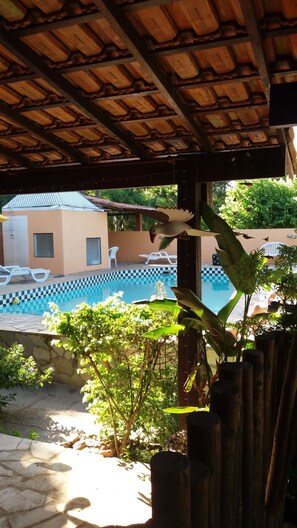 Piscina externa, espreguiçadeiras