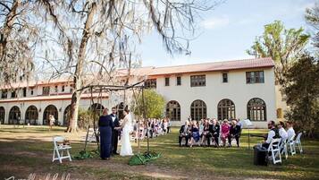 Outdoor wedding area