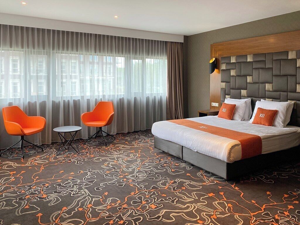 In-room safe, desk, laptop workspace, blackout curtains