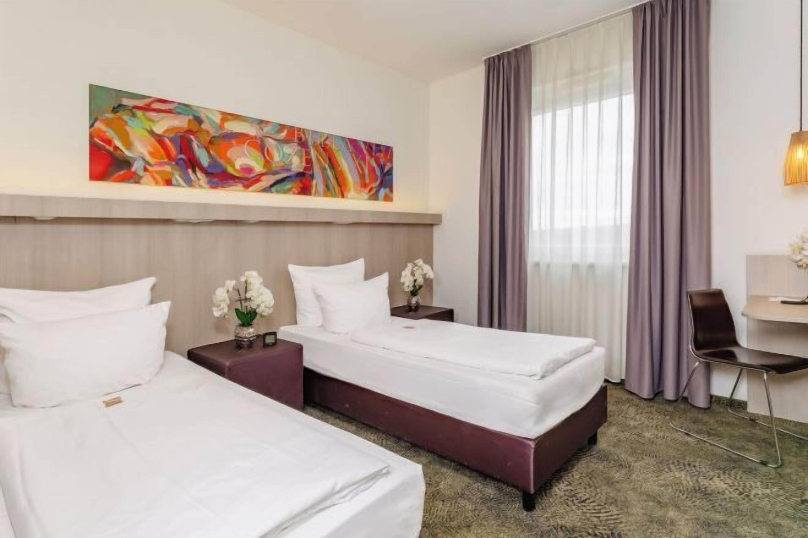 Pillowtop beds, in-room safe, blackout drapes, soundproofing