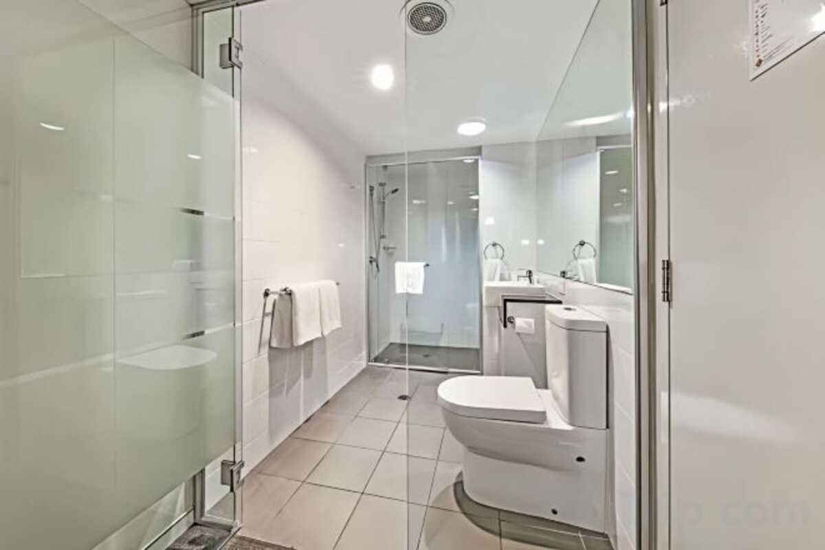 Bathroom | Shower, hair dryer, towels