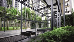A modern atrium with a glass ceiling, allowing natural light to illuminate the space. - E&O Residences Kuala Lumpur (Kuala Lumpur)