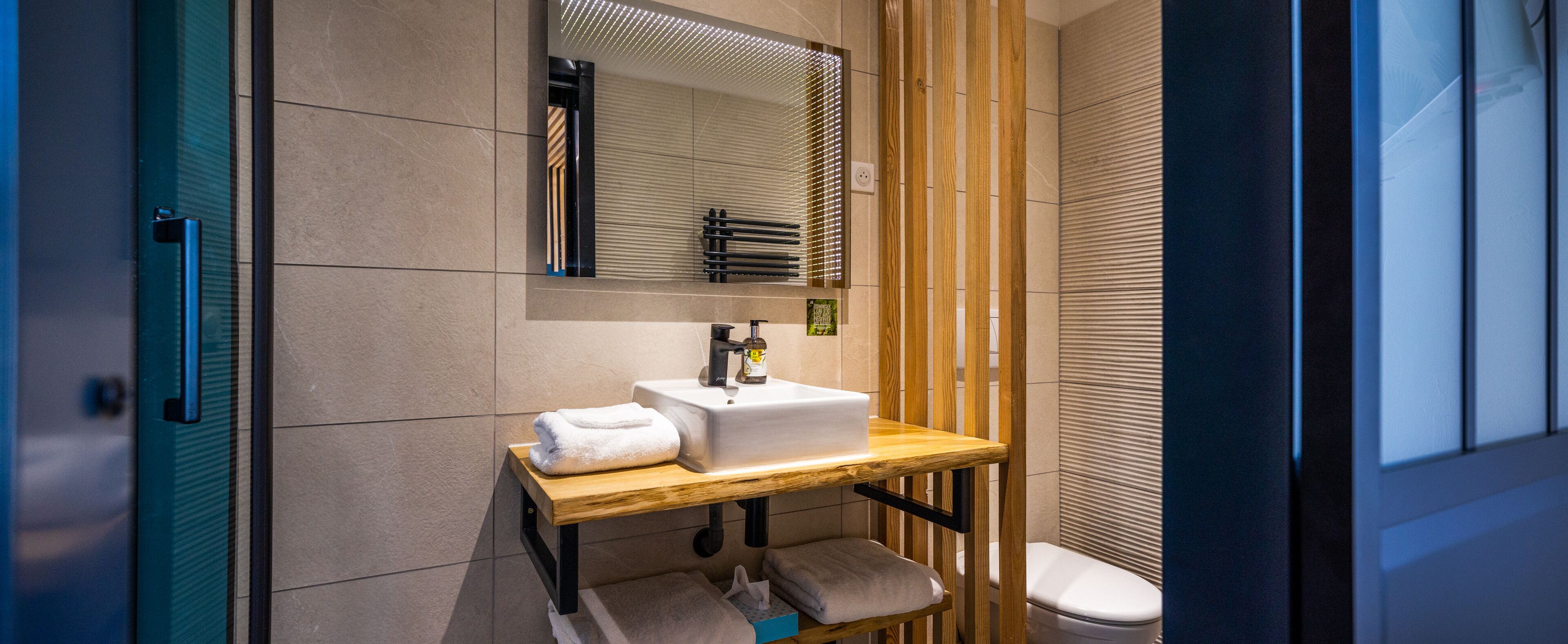 standard double room (with shower) | bathroom | designer toiletries, hair dryer, bathrobes, towels