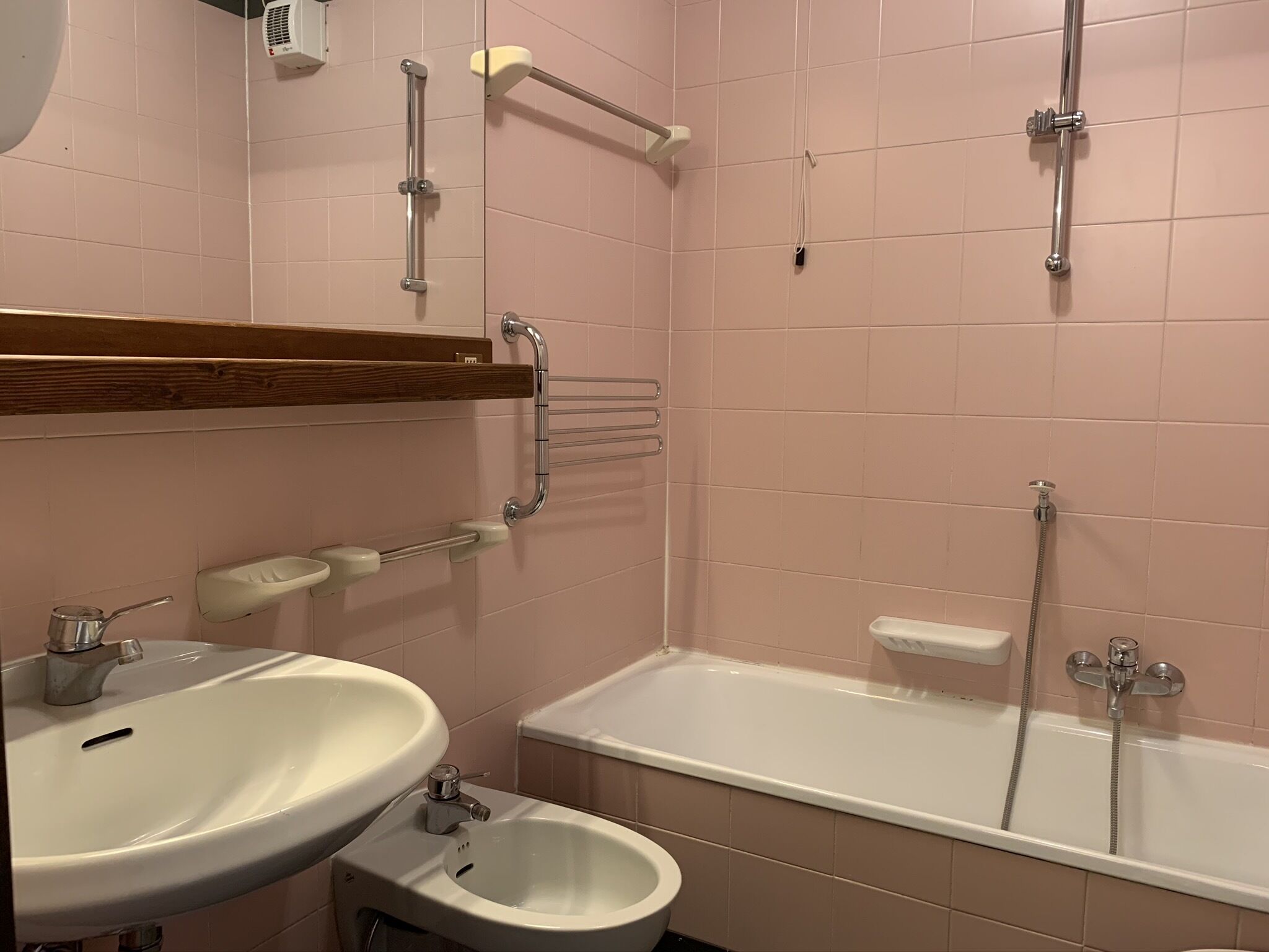 free toiletries, hair dryer, bidet, soap