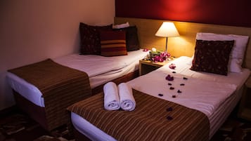 In-room safe, desk, blackout curtains, cots/infant beds