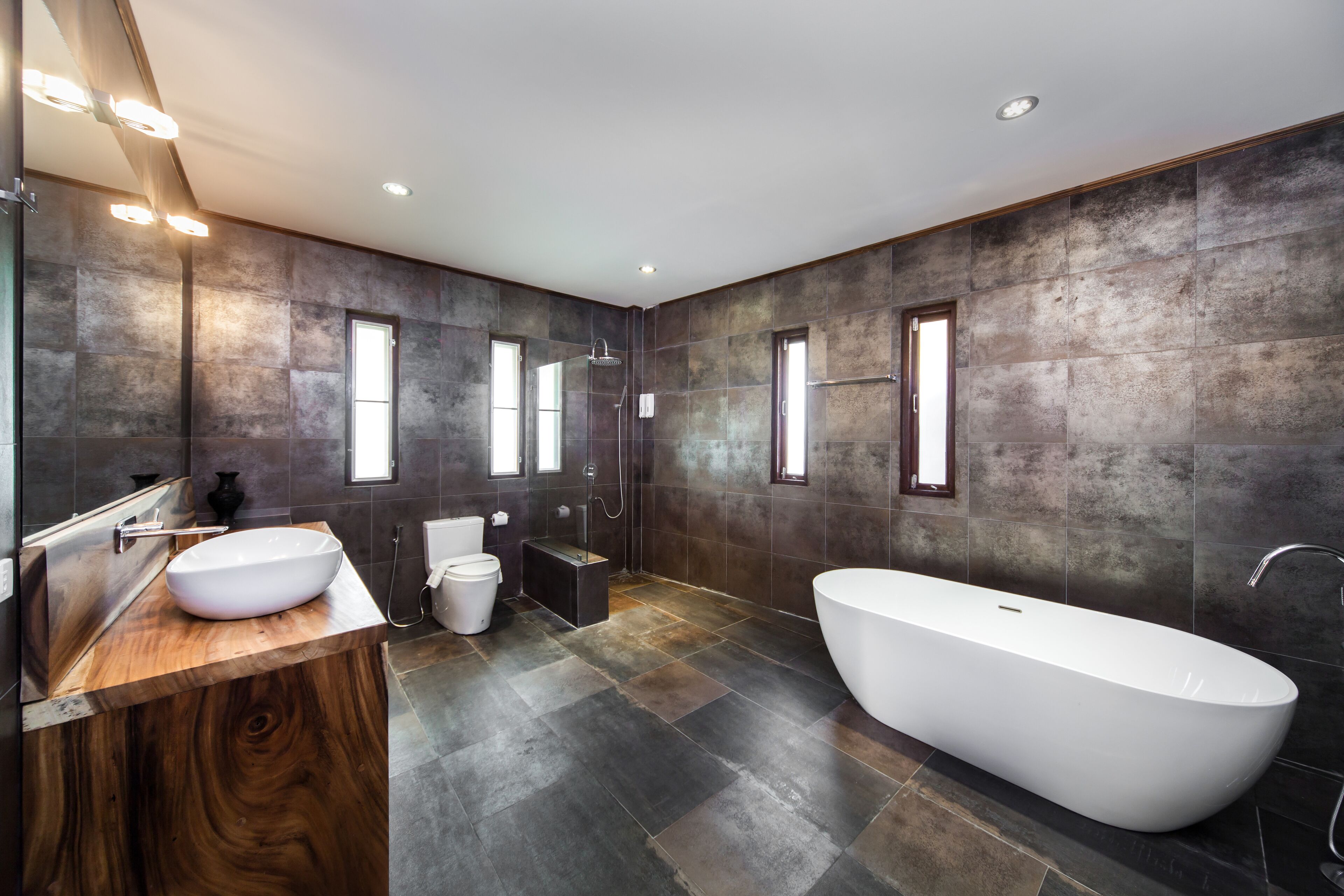 5 bedrooms beach view exclusive villa | bathroom | rainfall showerhead, designer toiletries, hair dryer, dressing gowns