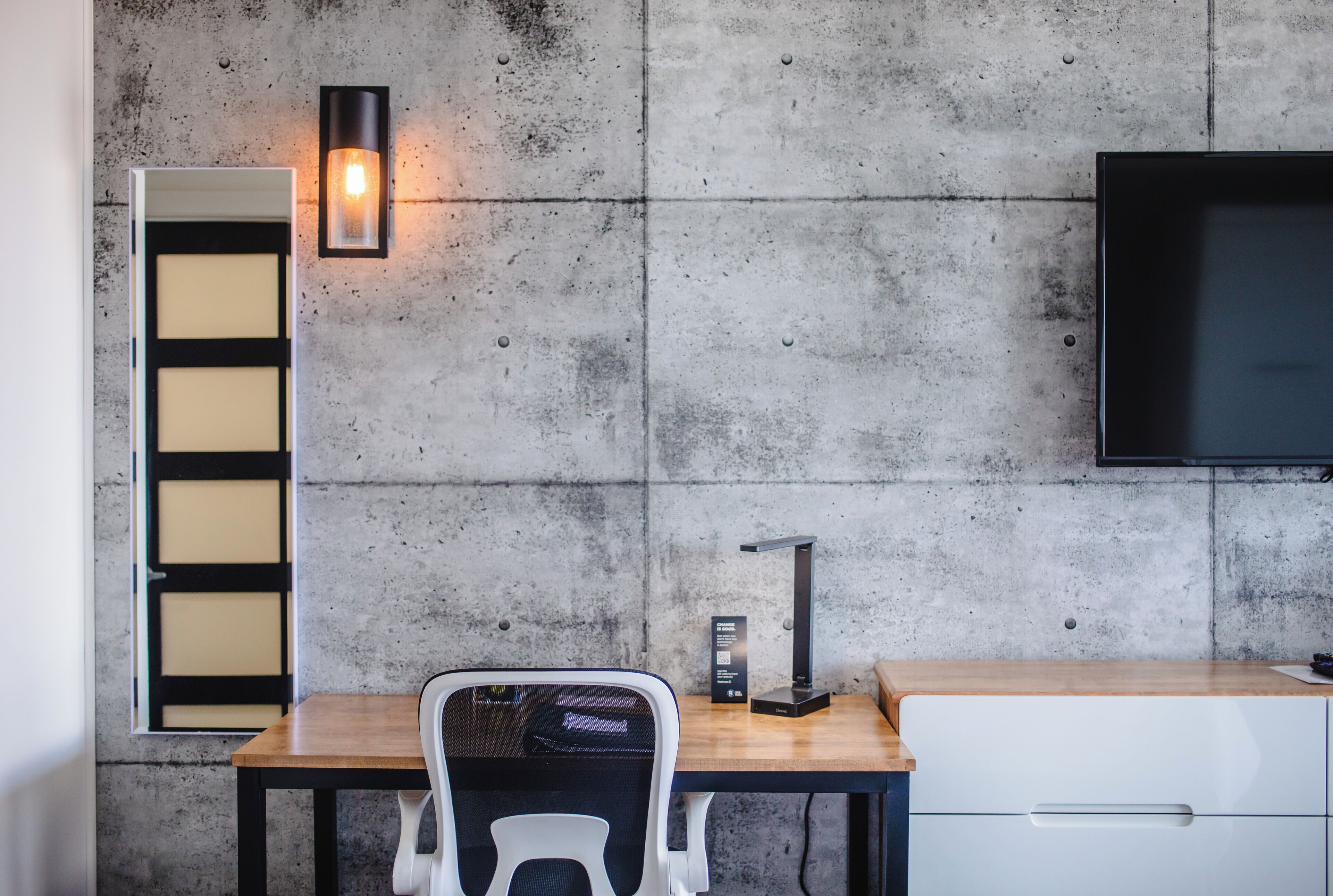 1 bedroom, desk, blackout curtains, iron/ironing board