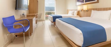 Room, 2 Double Beds, Non Smoking | Down comforters, in-room safe, desk, iron/ironing board