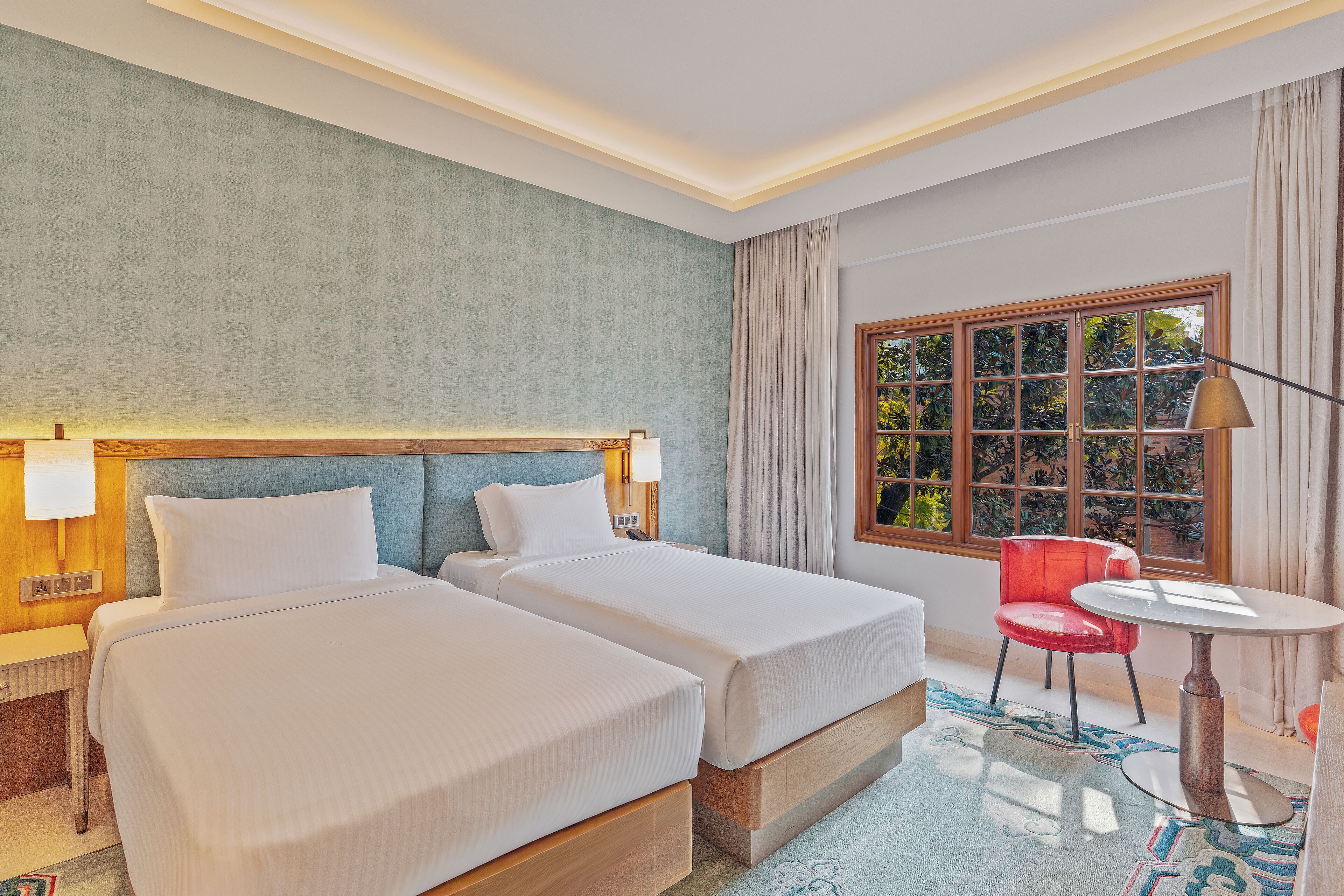 豪華雙床房 (Durbar) | 高級寢具、迷你吧、客房內保險箱、書桌