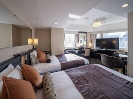 Camera Deluxe con 2 letti singoli, non fumatori | Biancheria da letto di alta qualità, copriletto in piuma, una scrivania