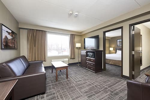 50-inch flat-screen TV with cable channels, TV
