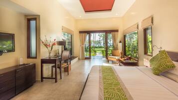 1 soveværelse, allergivenligt sengetøj, dundyner, minibar