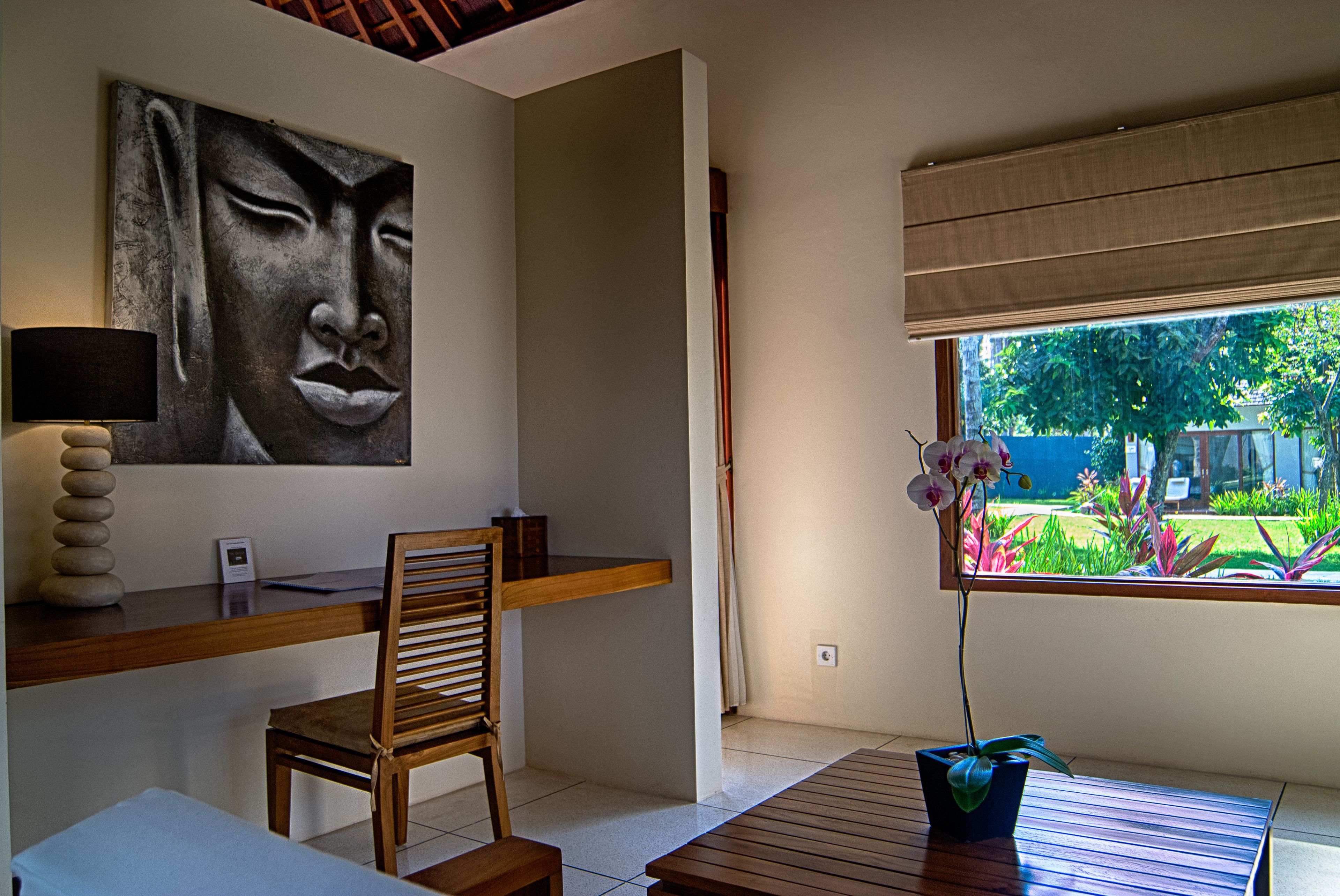 villa, garden view | living area | 32-inch plasma tv with satellite channels, tv, dvd player