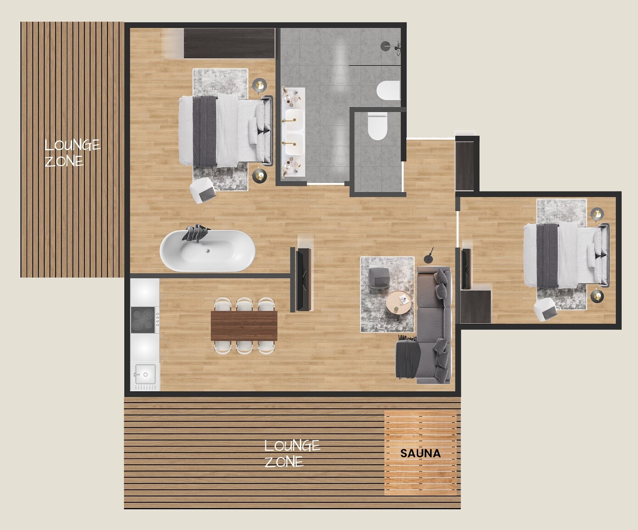 apartment deluxe, sauna, balcony, mountain view | 2 bedrooms, free wifi, bed sheets