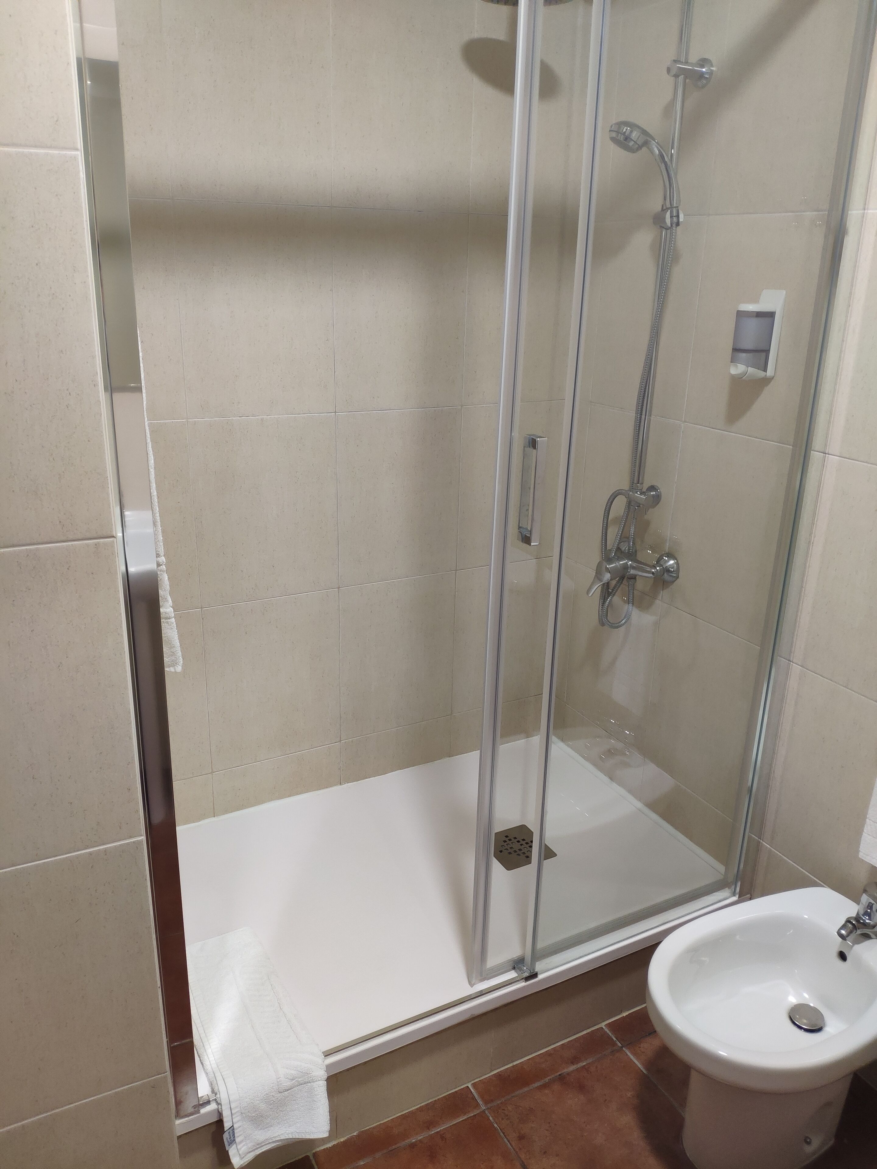 free toiletries, bidet, towels, toilet paper