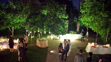 Outdoor banquet area