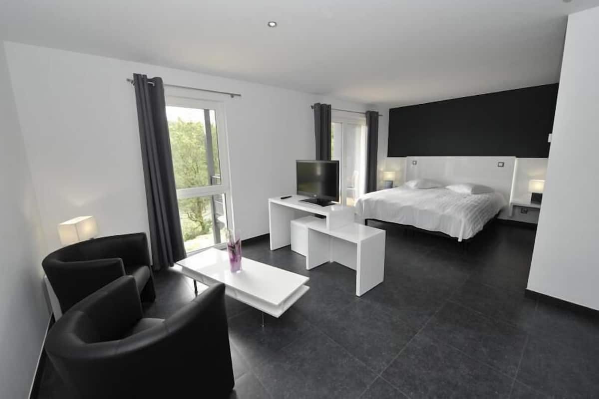Superior Studio, Lake View | Living area | Flat-screen TV