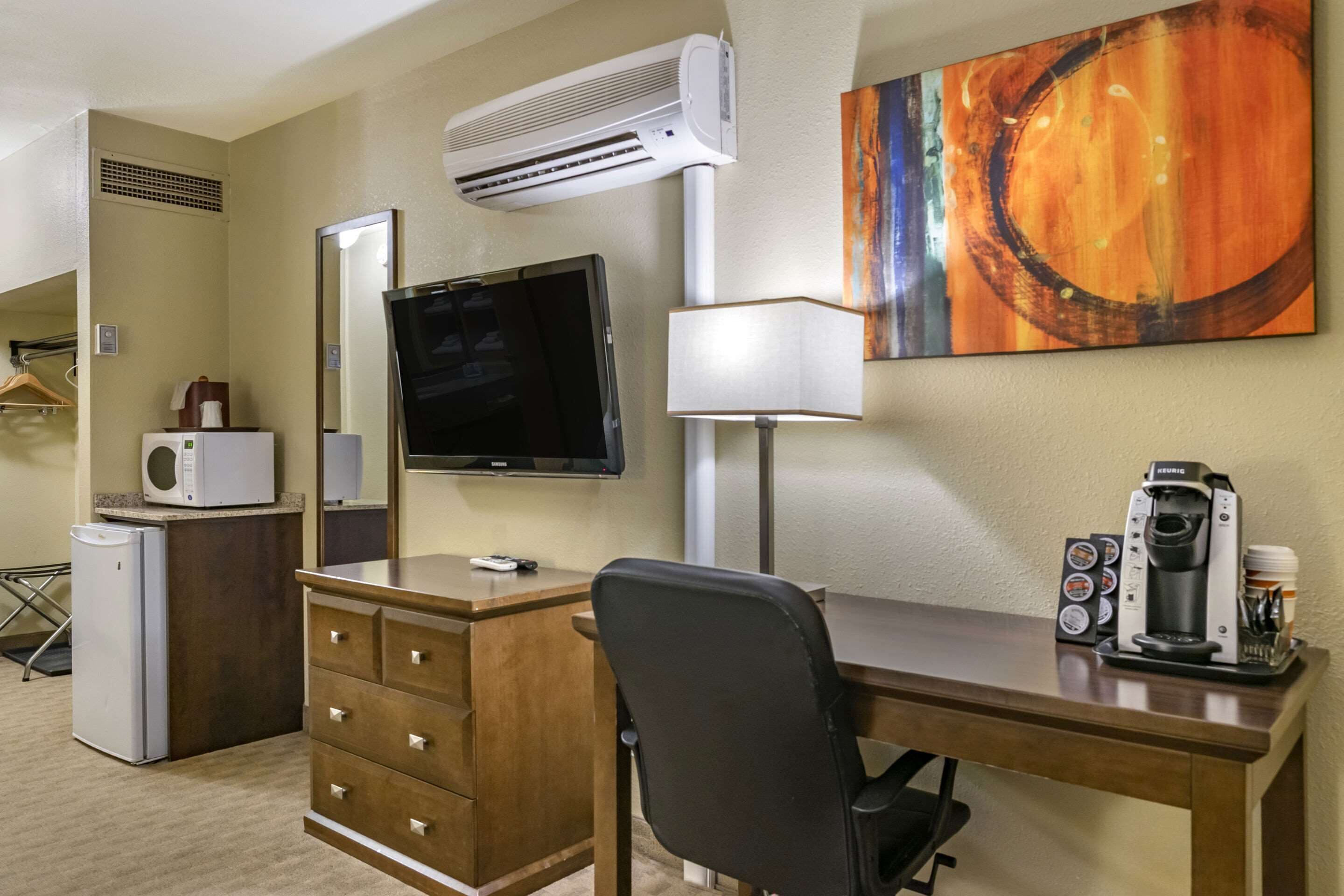 premium bedding, down duvets, desk, blackout curtains