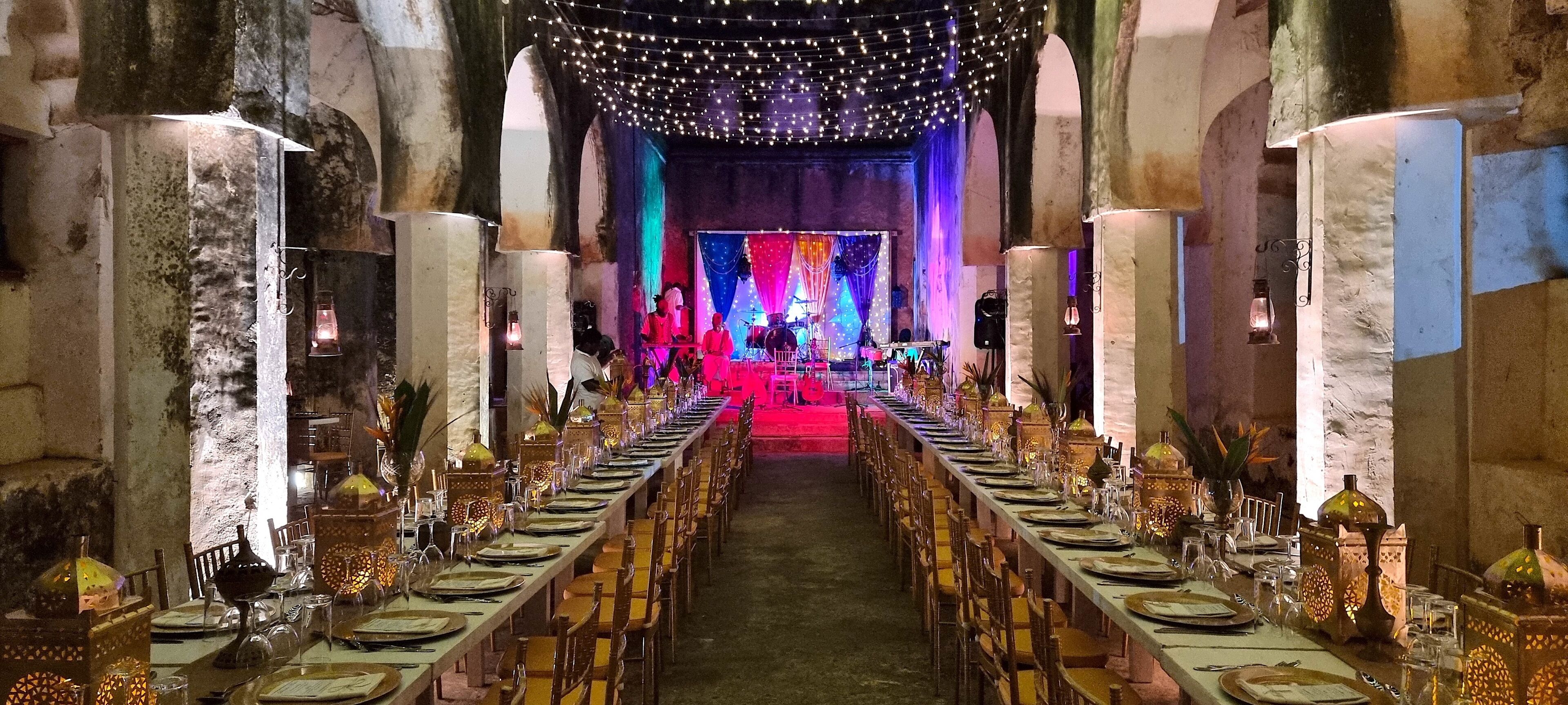 outdoor banquet area