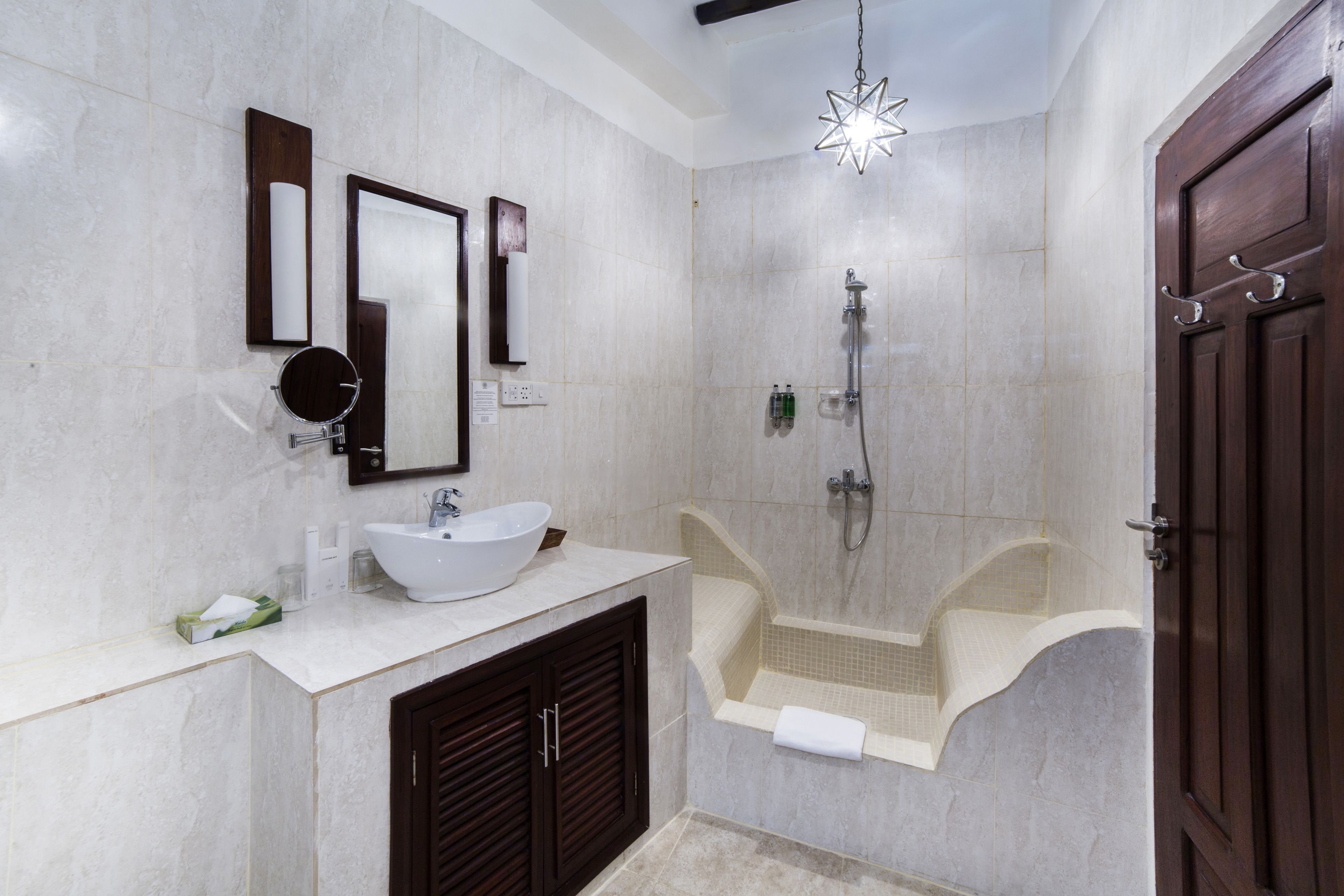 free toiletries, slippers, towels