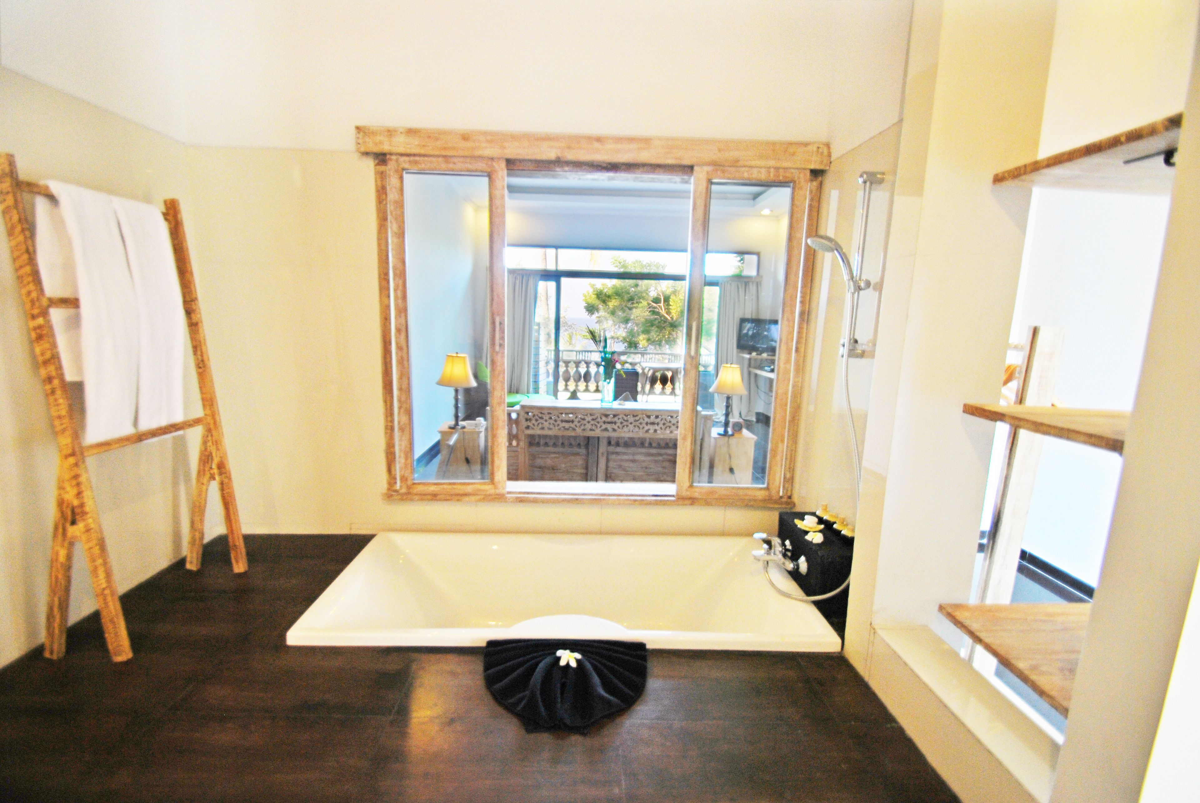 superior room | bathroom | shower, free toiletries, hair dryer, bathrobes