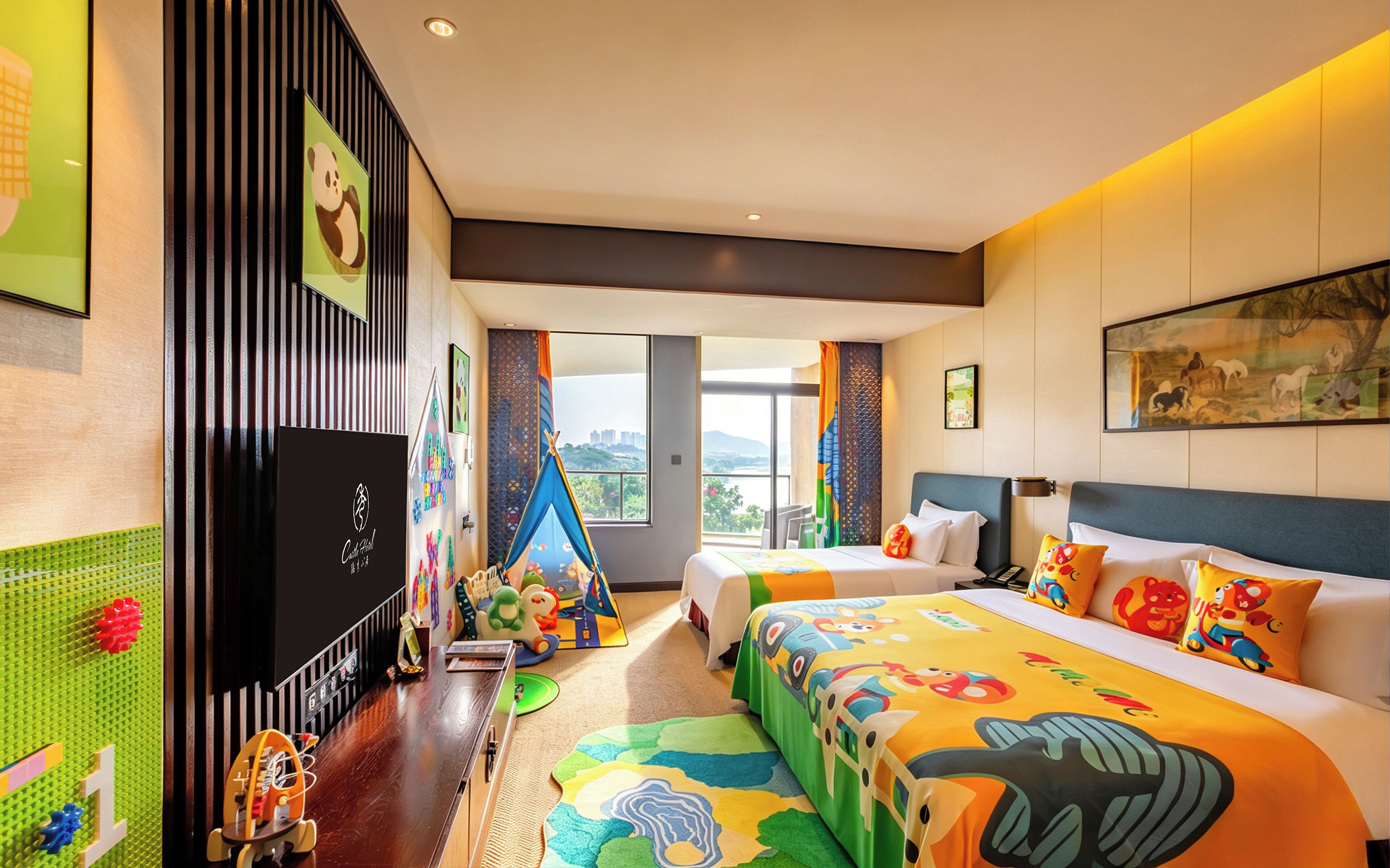 1 habitación, ropa de cama de alta calidad, cubrecamas y minibar 