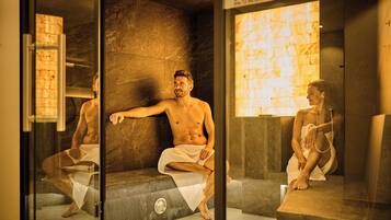 Sauna seca, tratamentos corporais, aromaterapia, bandagem corporal