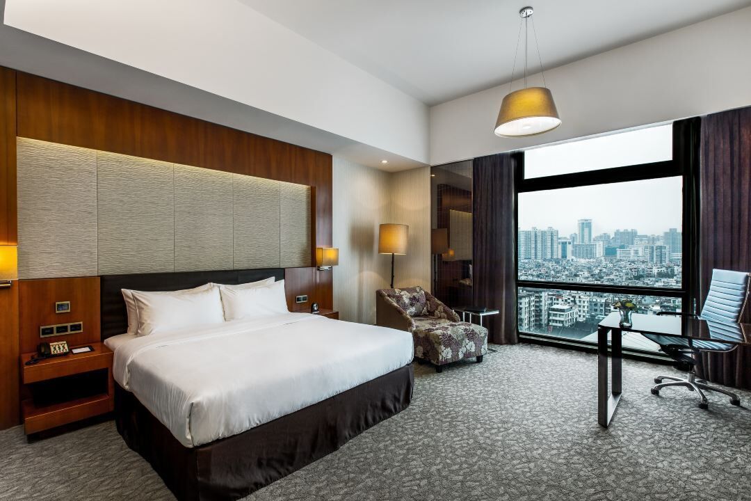 deluxe double room | in-room safe, desk, blackout curtains, iron/ironing board