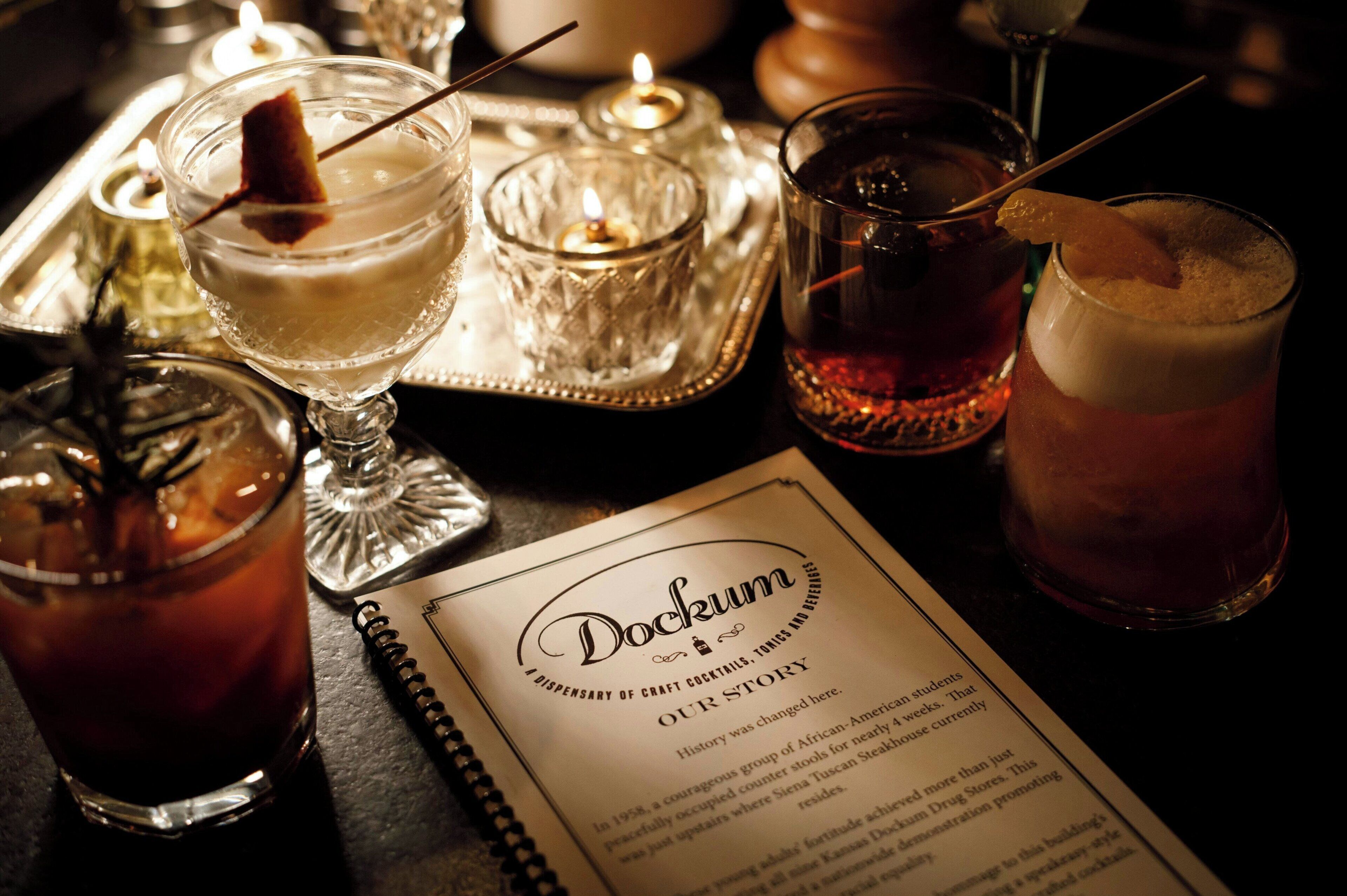 A menu titled 'Dockum' with a description of the establishment.