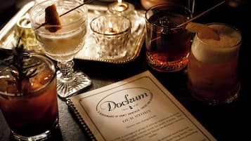 A menu titled 'Dockum' with a description of the establishment.