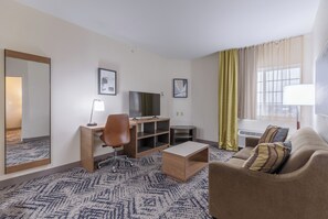 Pillow-top beds, desk, laptop workspace, blackout curtains