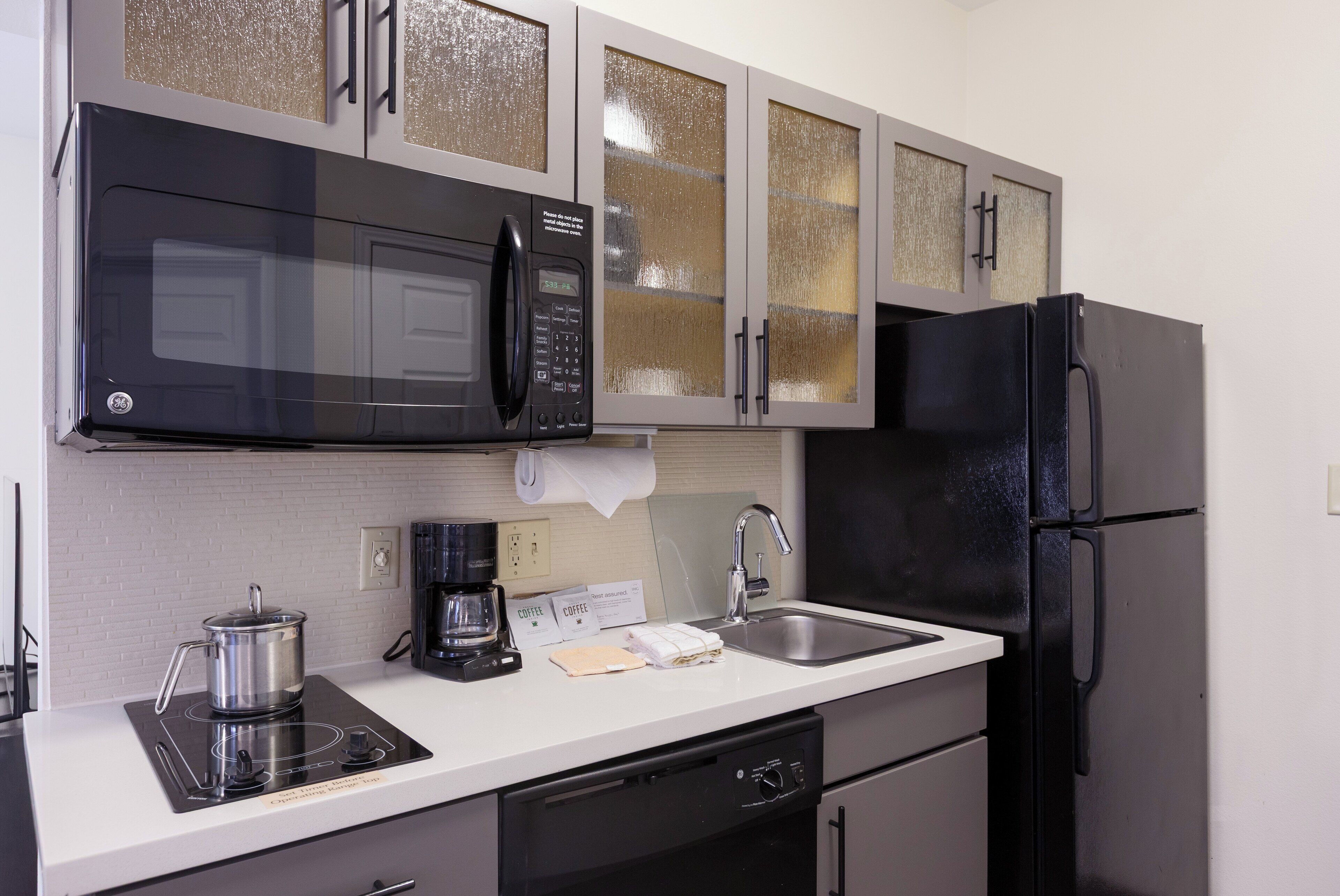 Pillow-top beds, desk, laptop workspace, blackout curtains