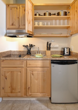 Large Deluxe, Balcony, Kitchenette, 2 Queen | 1 bedroom, in-room safe, bed sheets