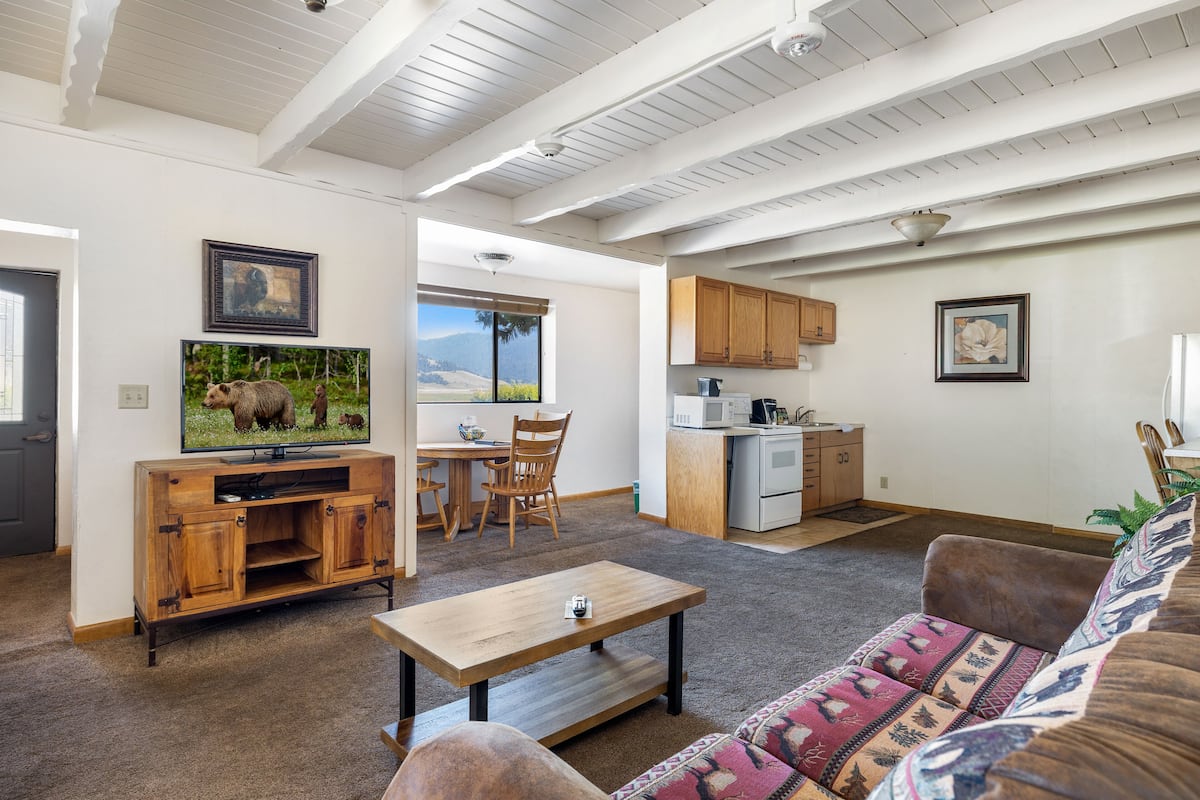 Family Apartment, 1 Bedroom, Kitchen | Living area | 48-inch Smart TV with digital channels, Netflix, Hulu